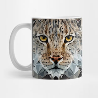 Triangle Lynx - Abstract polygon animal face staring Mug